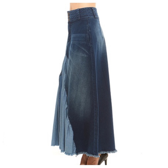 Red Jeans NYC Maxi Denim Skirt - Picture 12 of 13